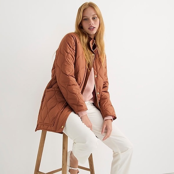 J. Crew Jackets & Blazers - J. Crew Signature puffer quilted cocoon coat BK668 / Dark Nutmeg size Medium